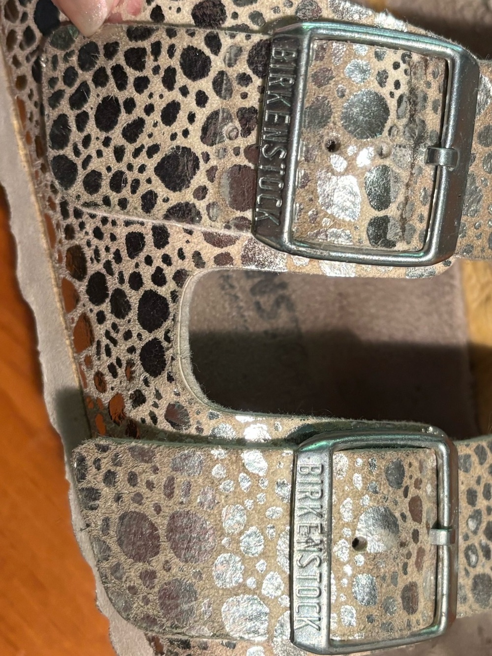 Birkenstock Arizona Sandals Metallic Slides - Picture 7 of 12
